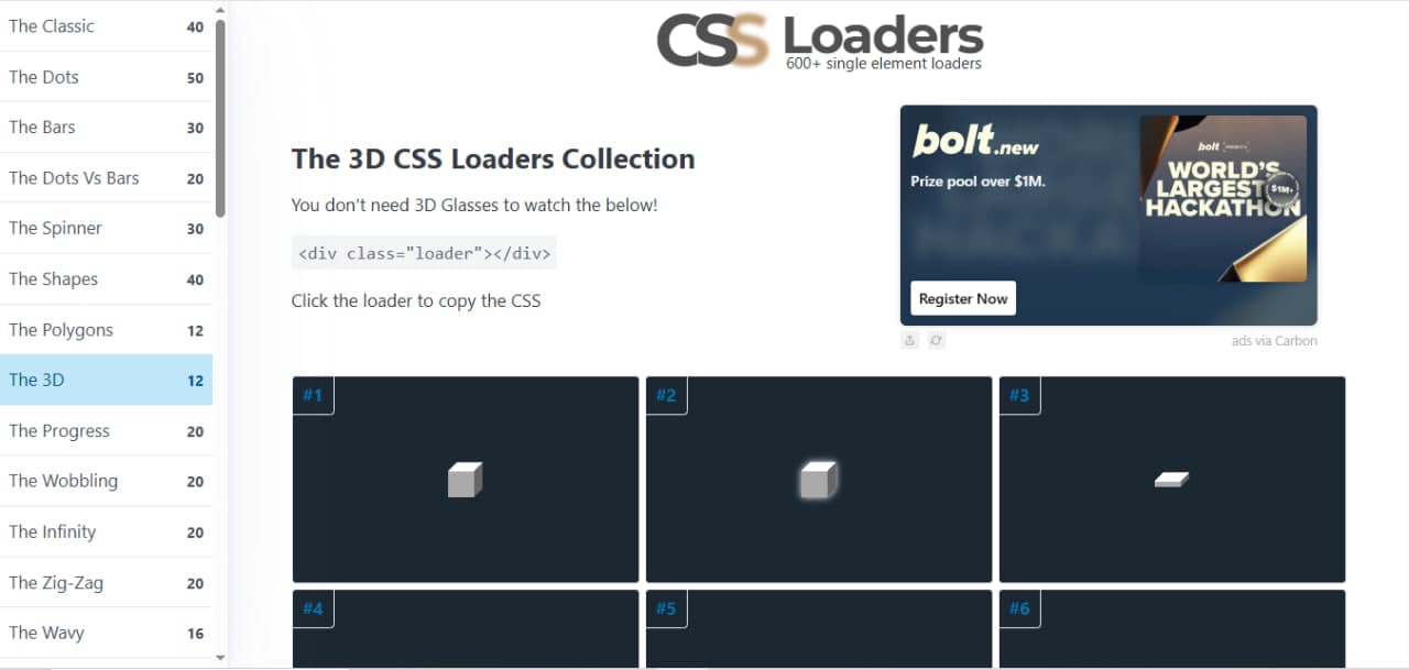 CSS Loaders 3D image