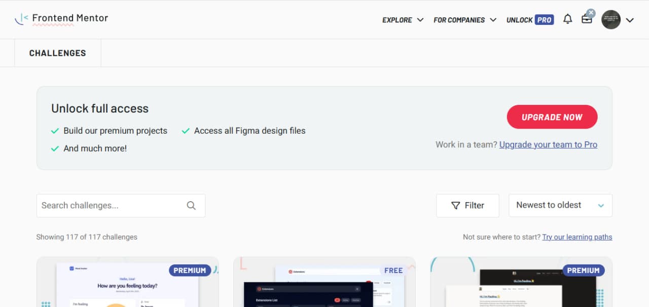 Frontend Mentor Challenges image