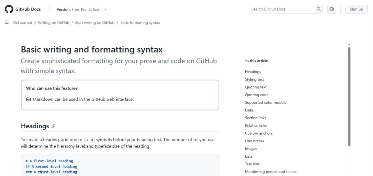 GitHub Formatting Basics image