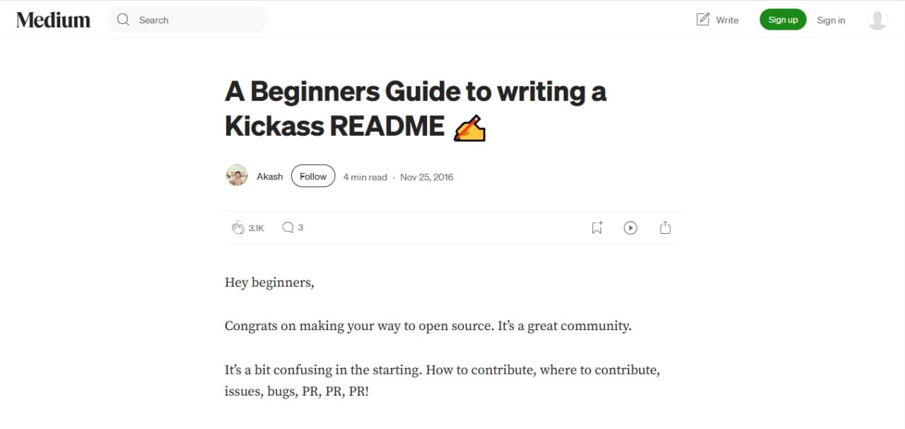 Write a Kickass README image